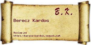 Berecz Kardos névjegykártya